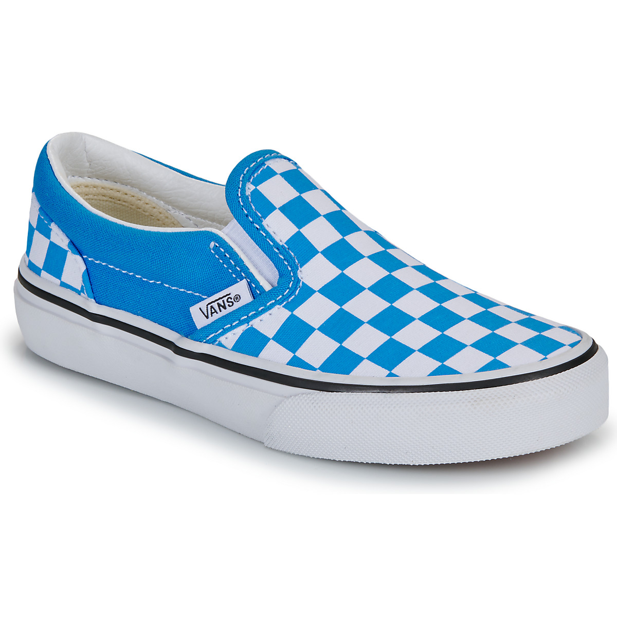 Vans - Classic Slip-On COLOR THEORY CHECKERBOARD Bright Azure - Blue / White