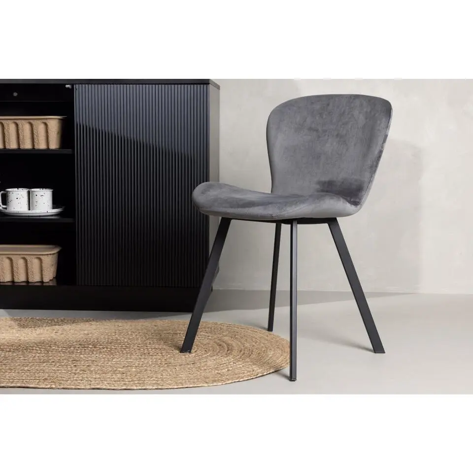 Svea - Jilla eetkamerstoel - velvet - grijs