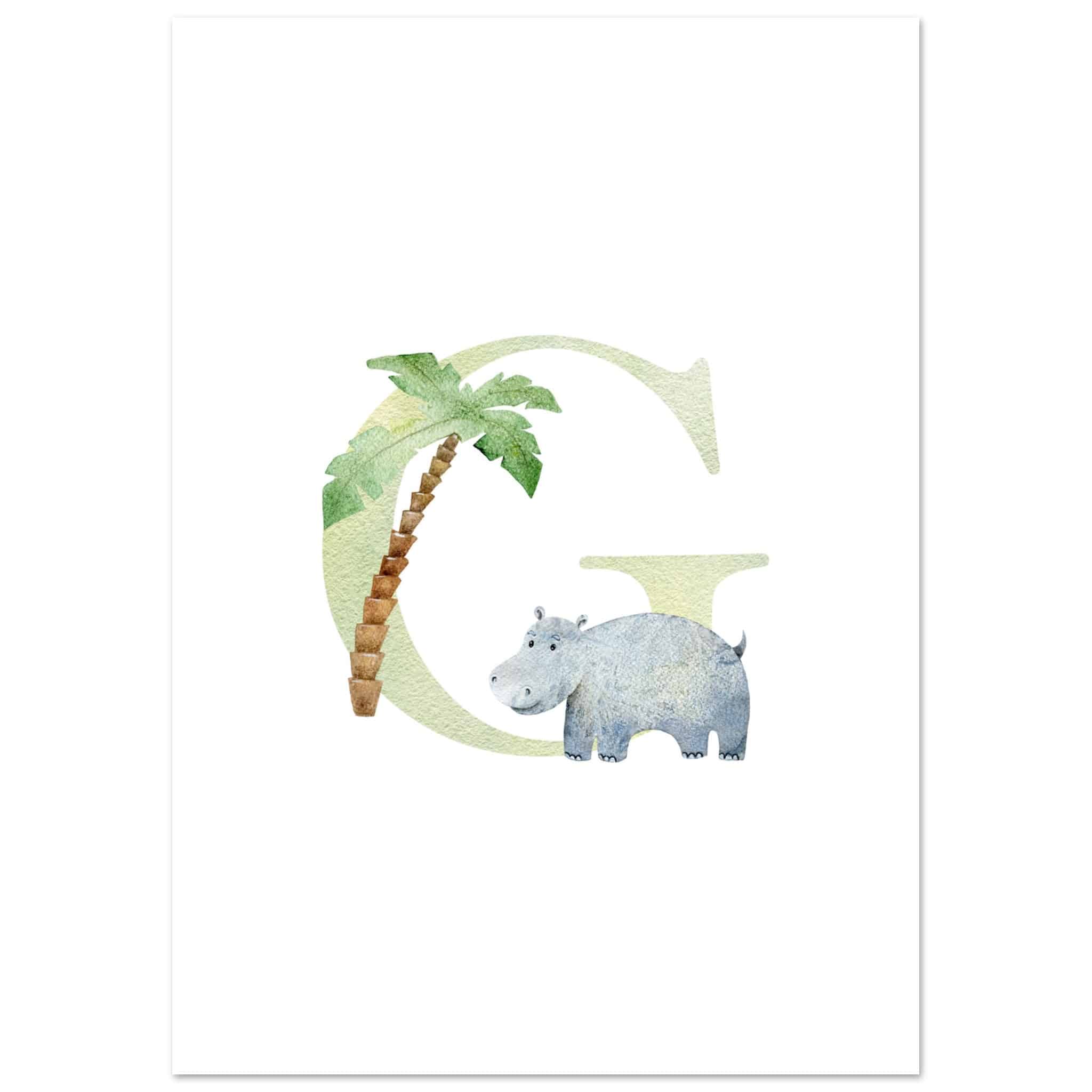 Artfulprints Poster Letter G kindernaam  - A4 21x29.7 cm - Meerkleurig