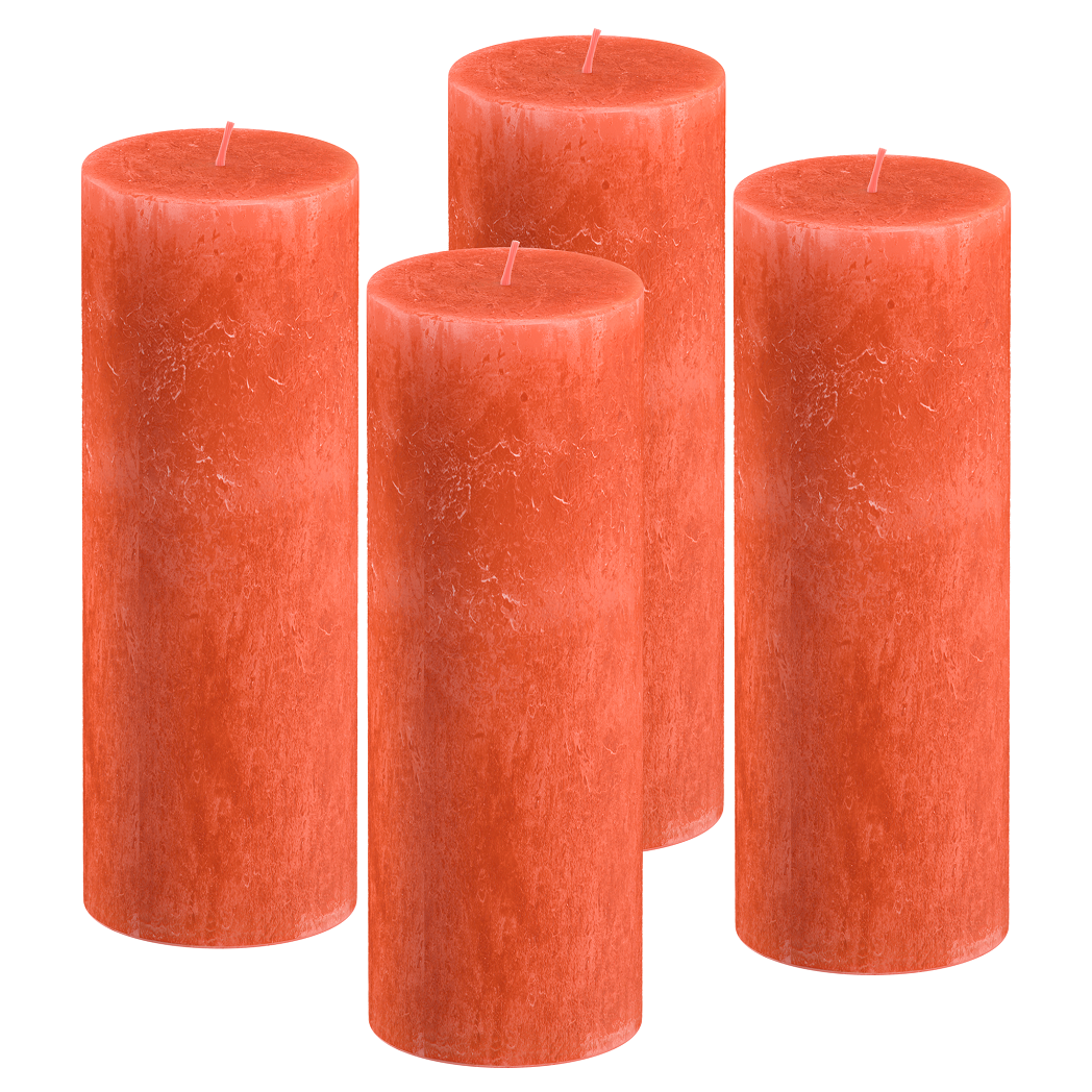 Bolsius rustieke kaarsen - oranje - 19cm