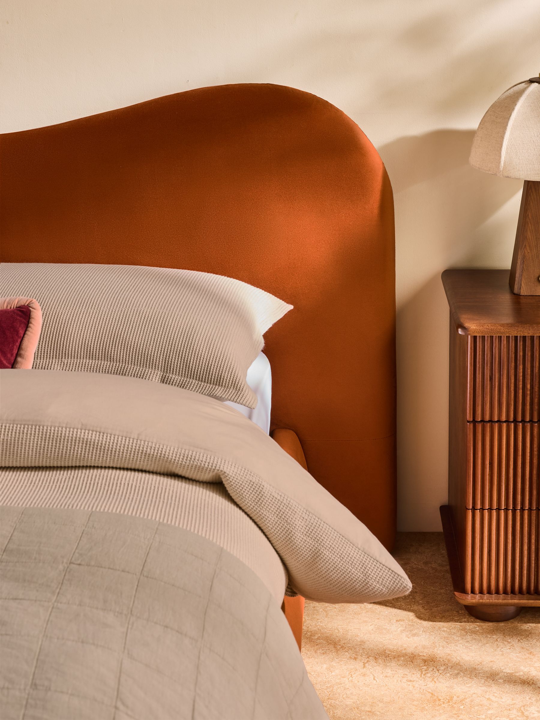 Maya Ottoman Bed in Velvet Cinnamon