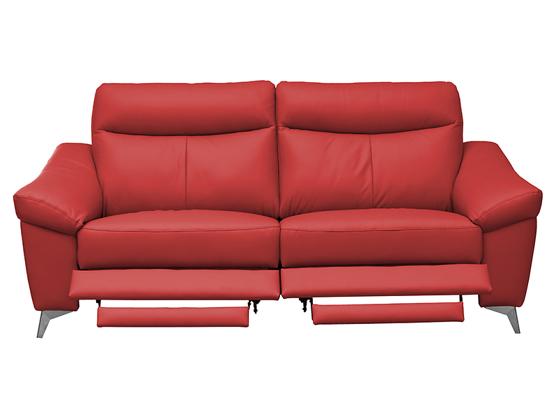 Sofa trzyosobowa Luna 3 z funkcją relaks skóra naturalna czerwona