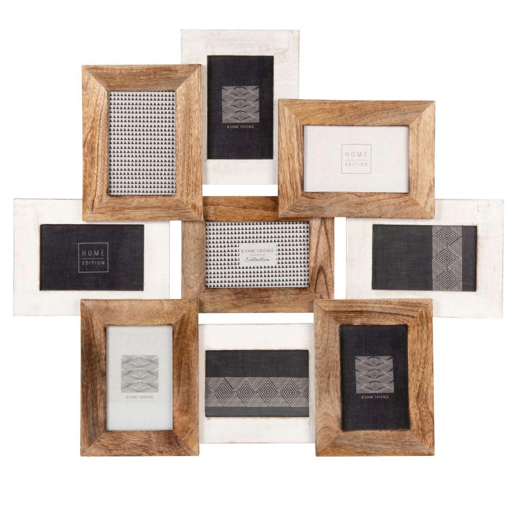 SHIRAN - Cadre multivues 9 photos bicolore 65x57