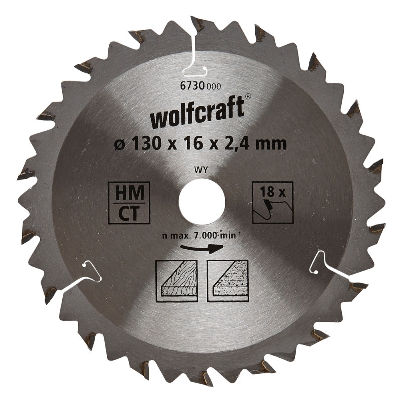 Lame de scie circulaire pour panneaux agglomérés Ø 130 x 16 mm WOLFCRAFT
