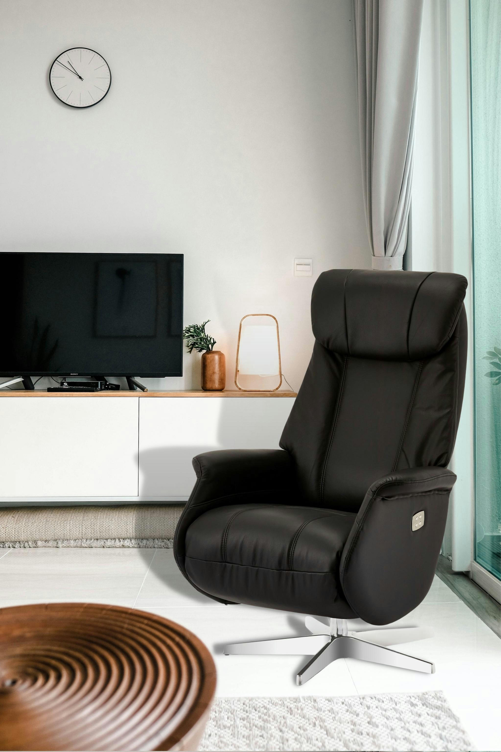 BONANZA - Fauteuil relax electrique en cuir noir