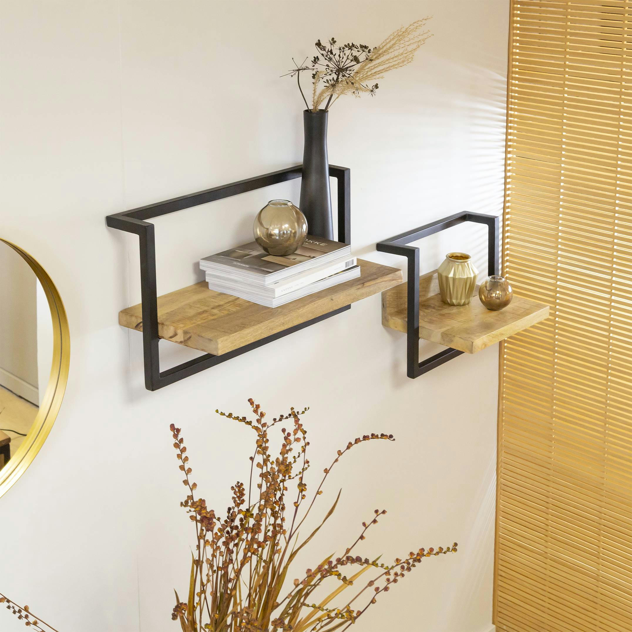 JOIE - Etagère en bois noir 55 cm