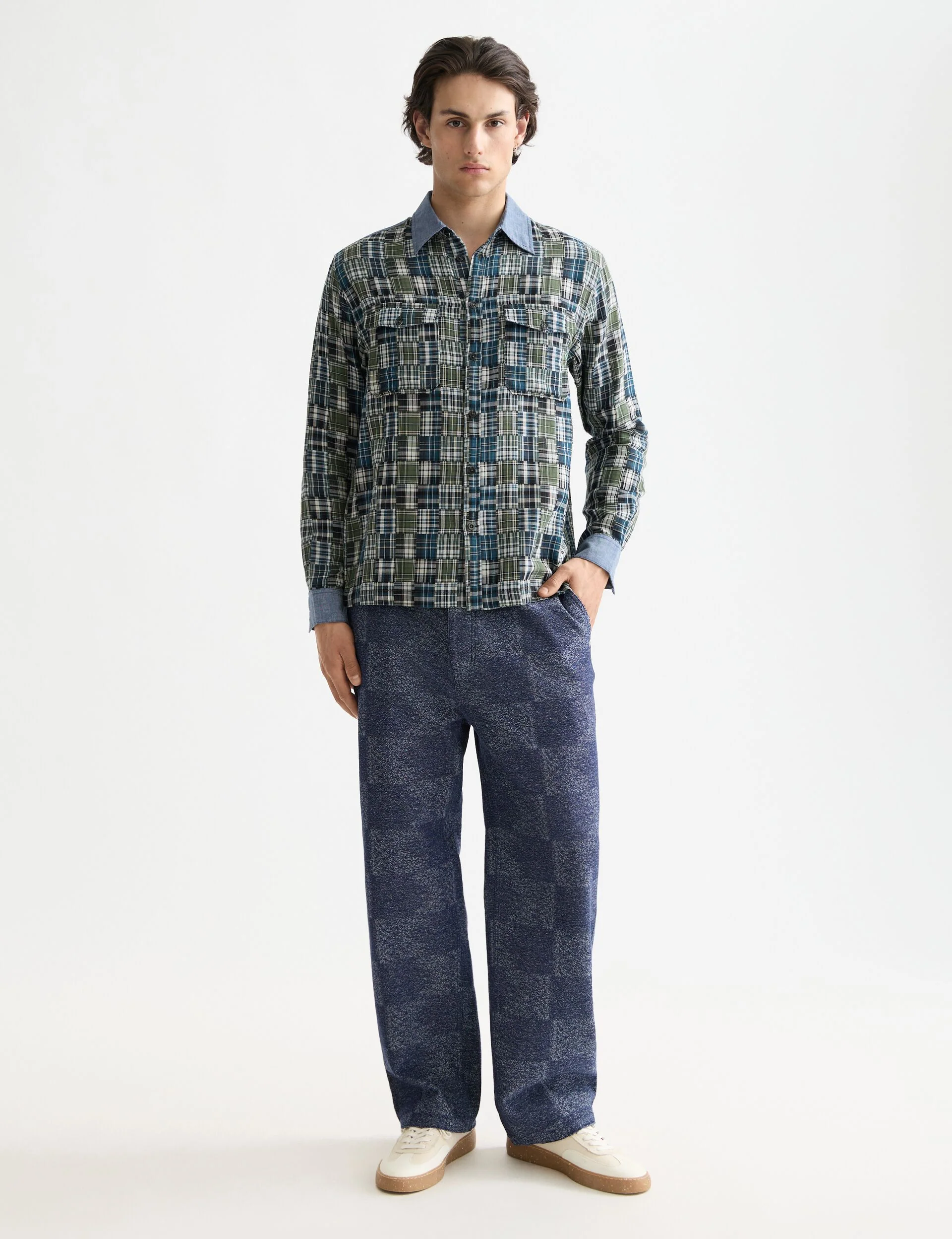 Pitch - cotton jacquard loose fit 5-pocket pant chino