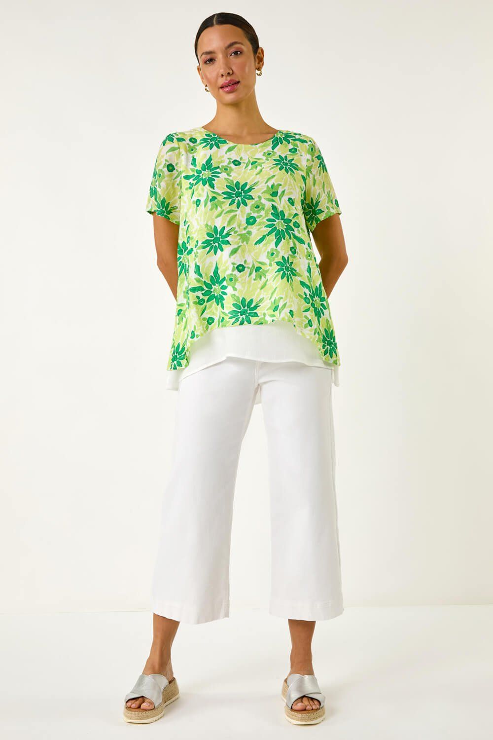 Roman Floral Layered Tunic Top