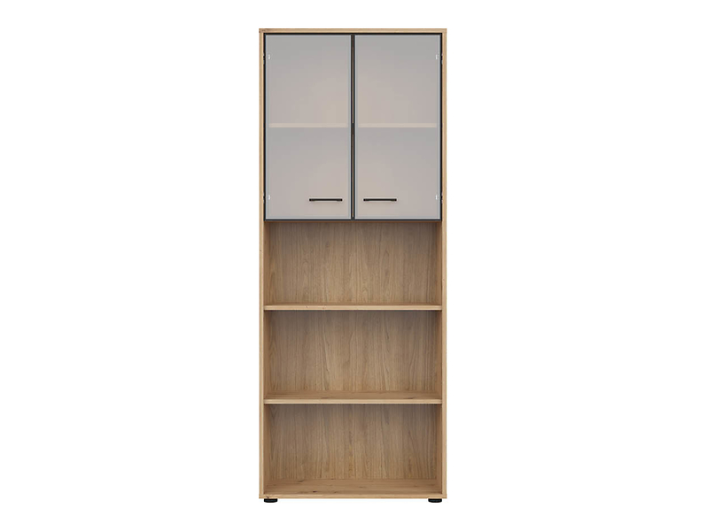 Regał Space Office z 2 drzwiami i 3 półkami dąb artisan