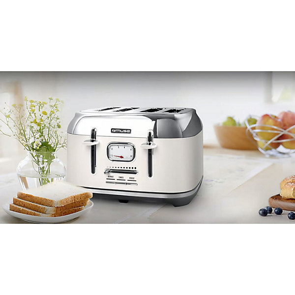 Grille pain MUSE MS-131 SC - 1800W - 4 tranches - 6 niveaux de température de brunissage