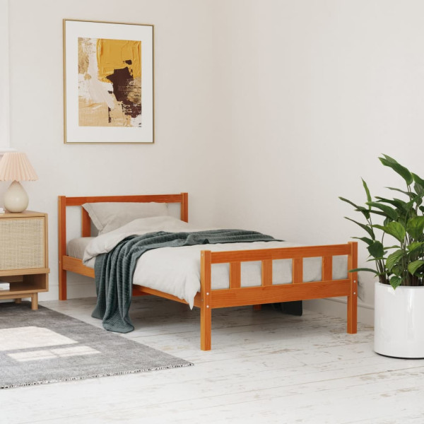 Łóżko Drewniane Rama Łóżka Sofa Brązowe Do Sypialni Pokoju 75x190 cm