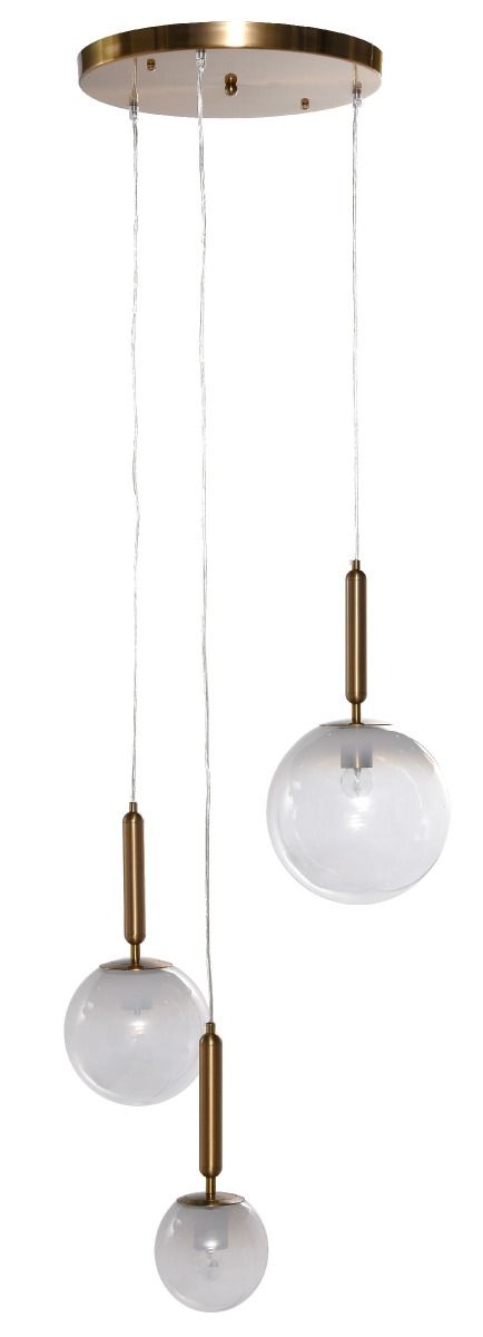 Lampa wisząca Triple Ball metal glass