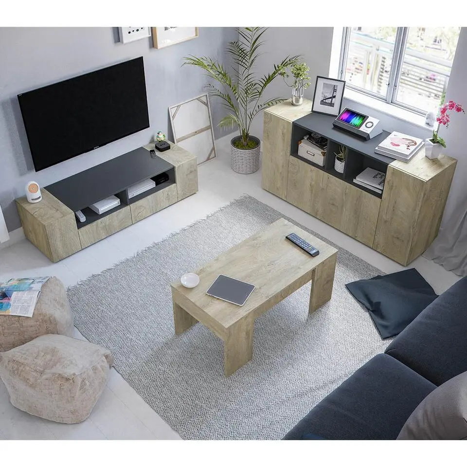 CALICOSY - Dressoir - Eiken - 41x150x76 cm