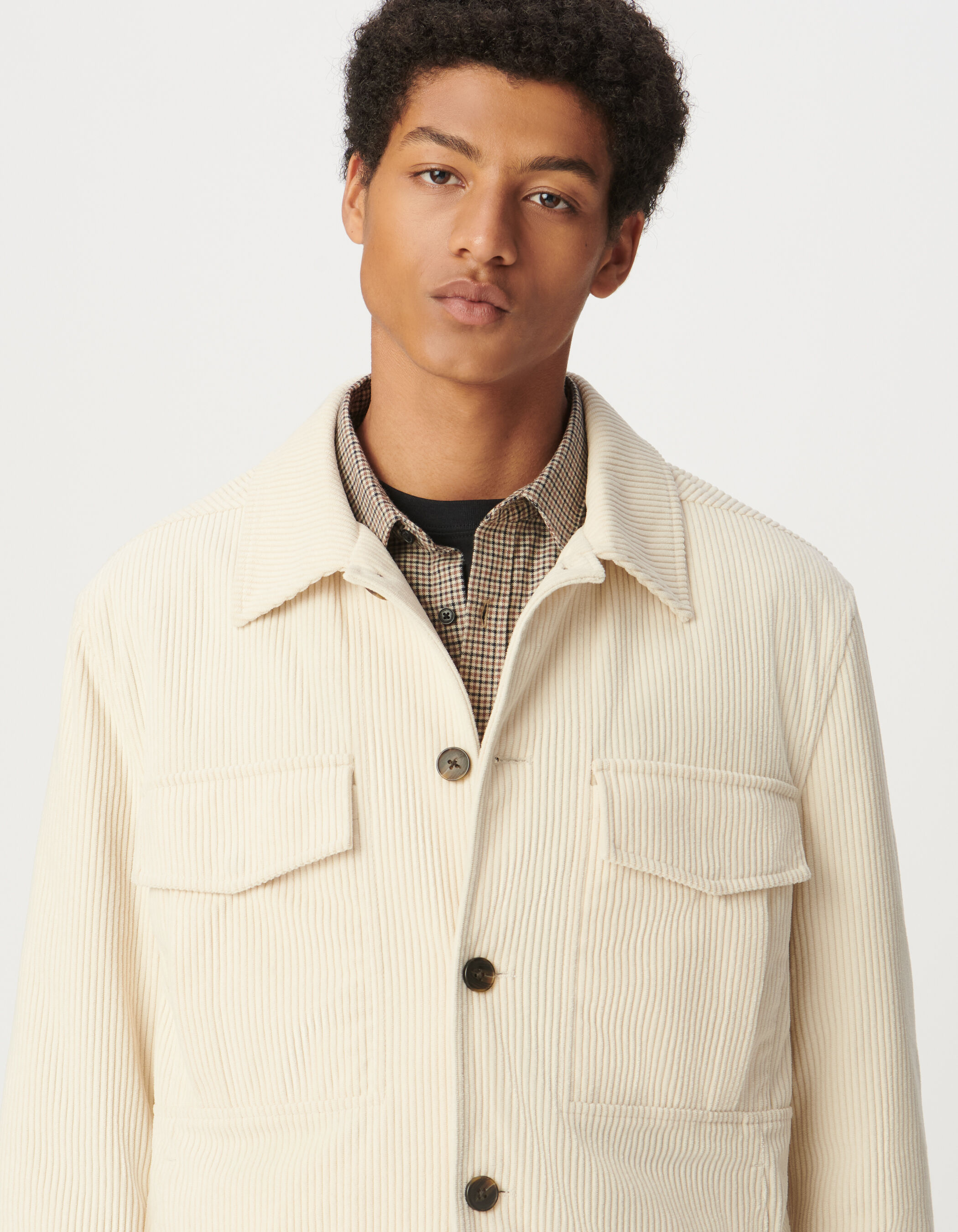 Veste blanche velours côtelé Homme