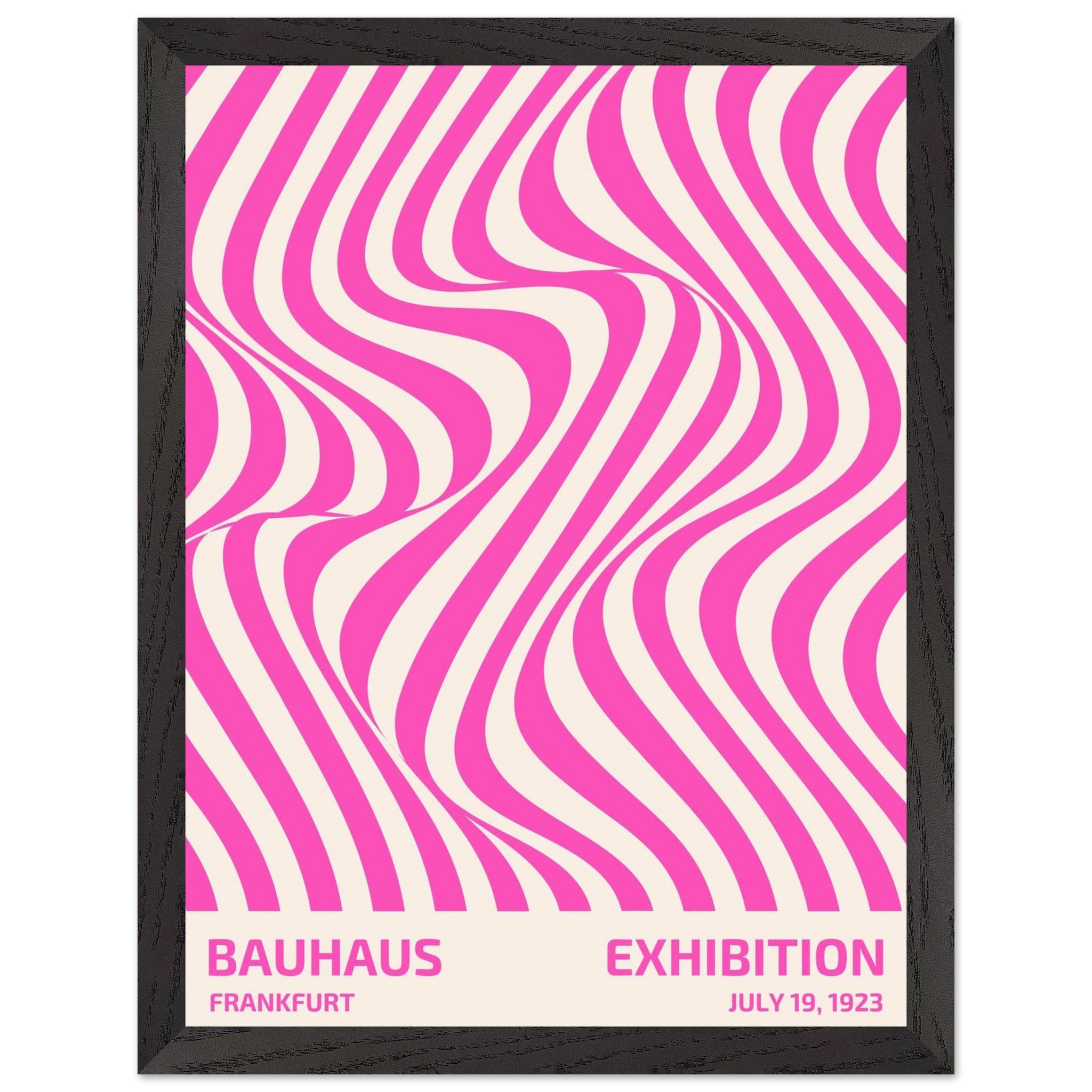 Artfulprints Poster met Lijst Bauhaus - Exhibition Frankfurt pink  - 30x40 cm - Roze