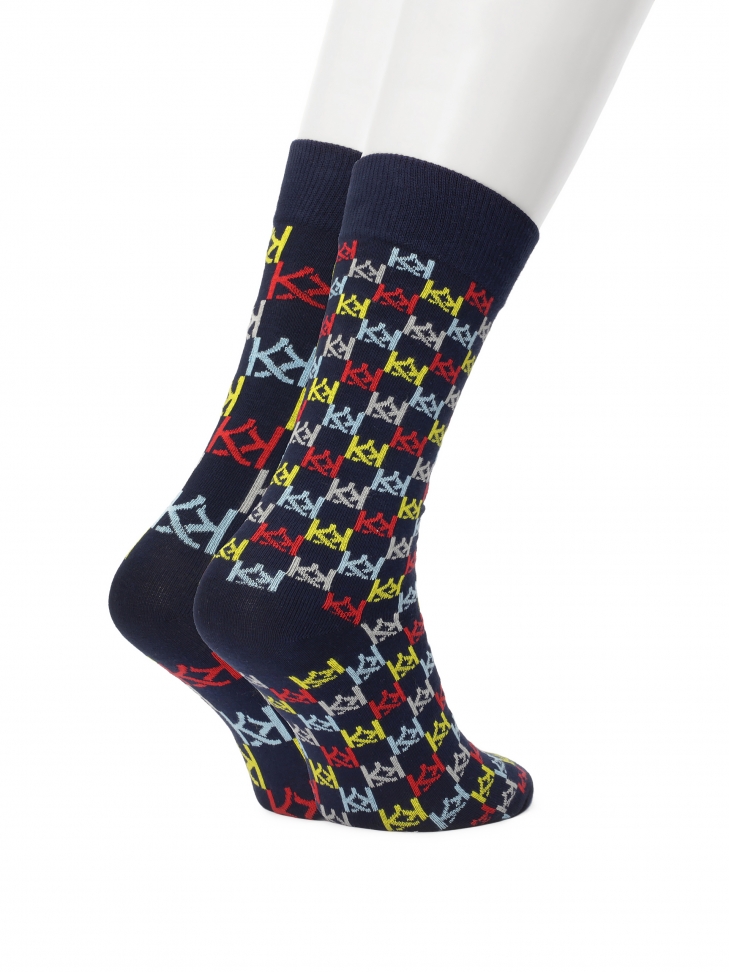 Men's socks with large and small monograms