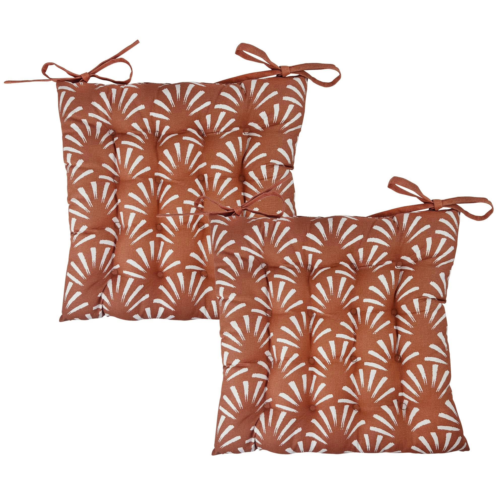 LUBERON - Lot de 2 galettes de chaise orange 40x40 en coton