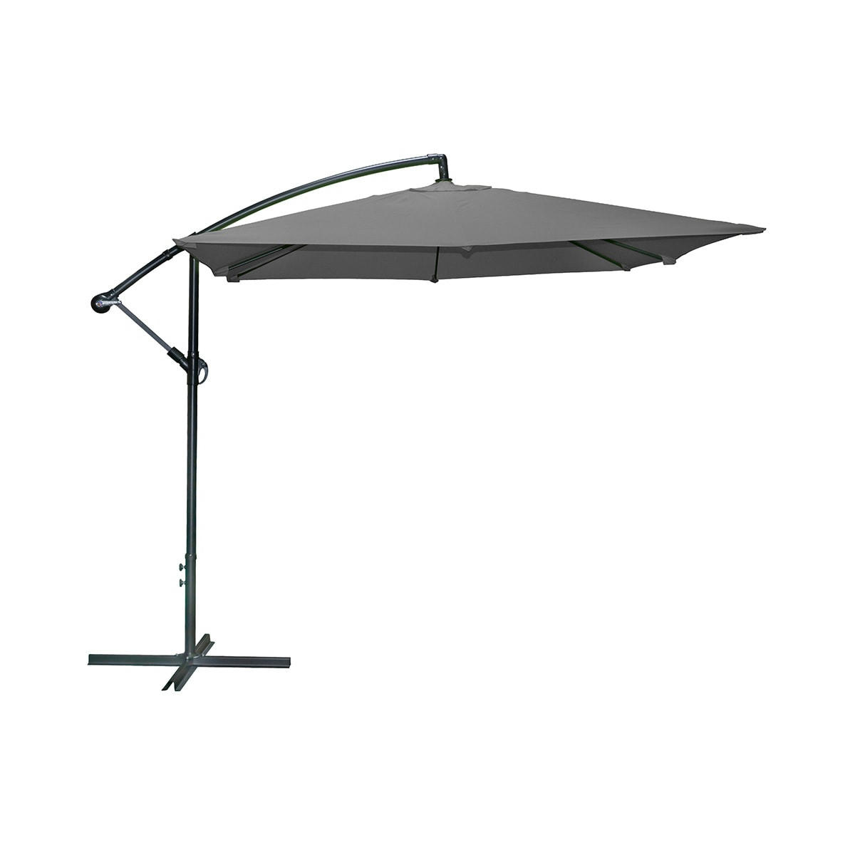 - Parasol déporté carré anthracite en polyester