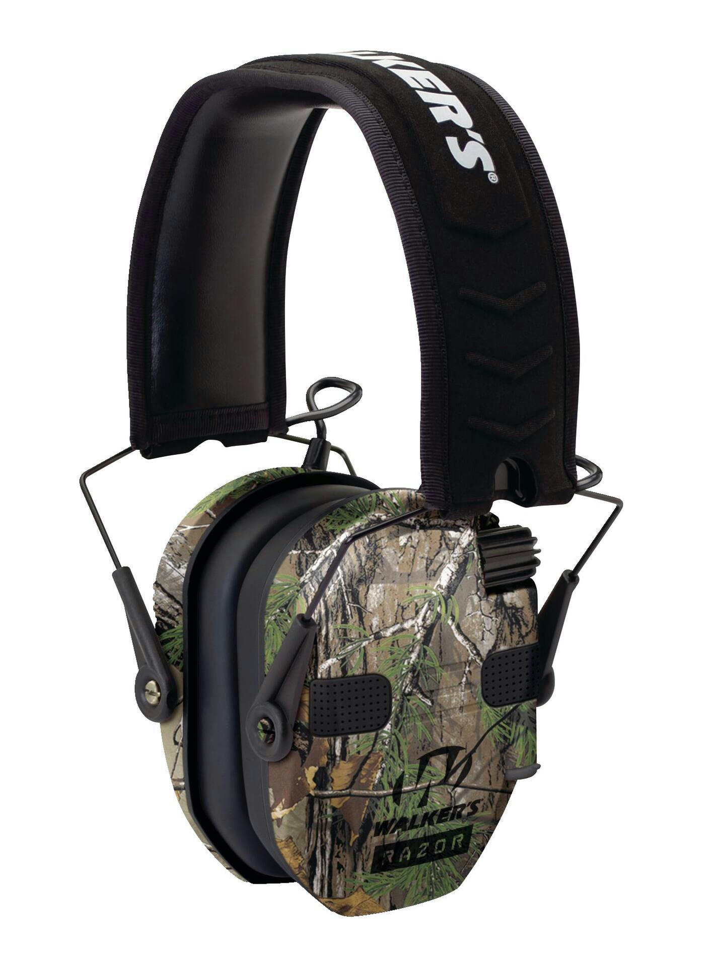 Walkers Razor Quad 23-DB Slim Low Profile Hunting Shooting Earmuffs, Camo