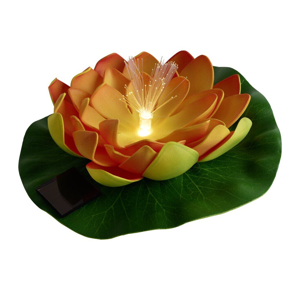 Lampe solaire nénuphar Ø17xH7cm (4 modèles)