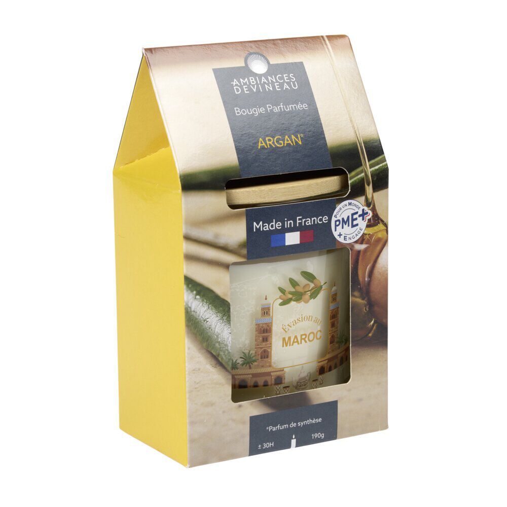 Bougie parfumée Ambiances Devineau 2 mèches Maroc senteur argan 30H