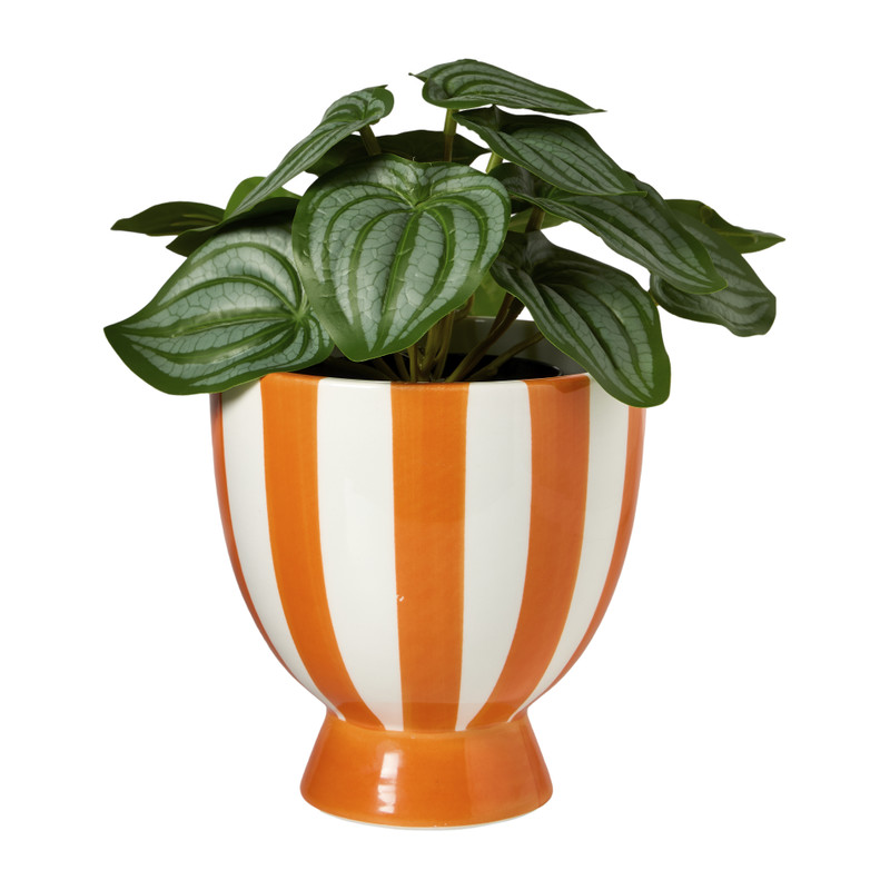 Bloempot keramiek - oranje - &Oslash;14.5 cm