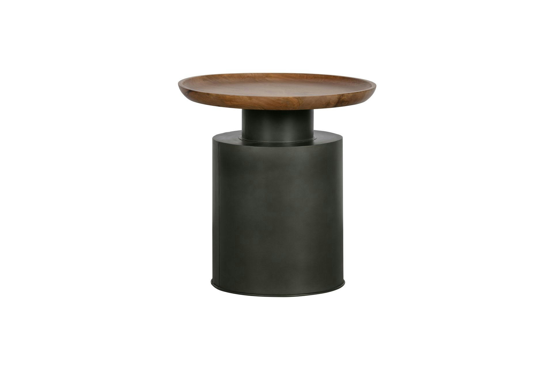 NEW - Table basse en bois et métal noir