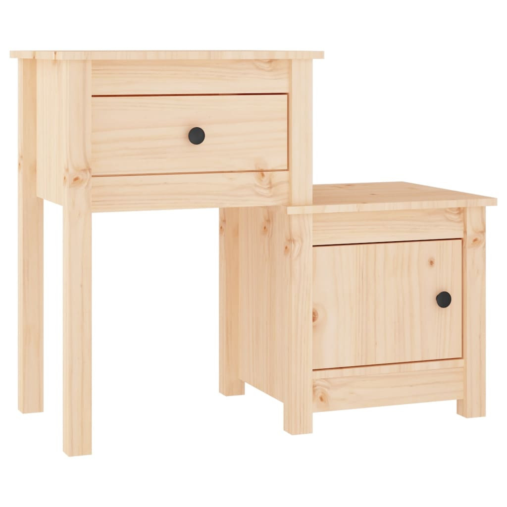 Szafka Nocna Brązowa z Szufladą z Drzwiami Do Sypialni 79,5x38x65,5 cm
