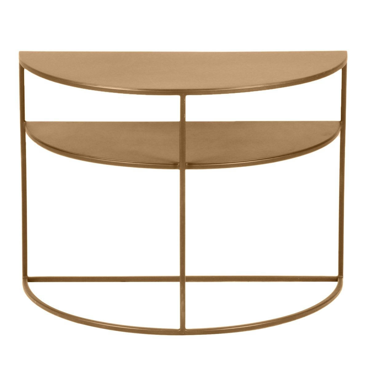 GRAYSON - Bout de canapé métal doré laiton antique en demi cercle