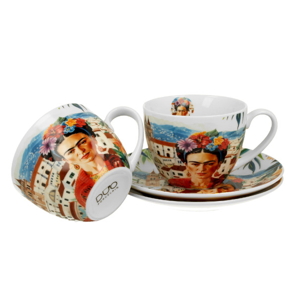 Zestaw 2 Filiżanek 270 ml Frida Kahlo Porcelana do kawy i herbaty