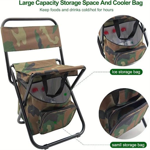 NNEOBA Foldable Camping Chair with Cooler Bag