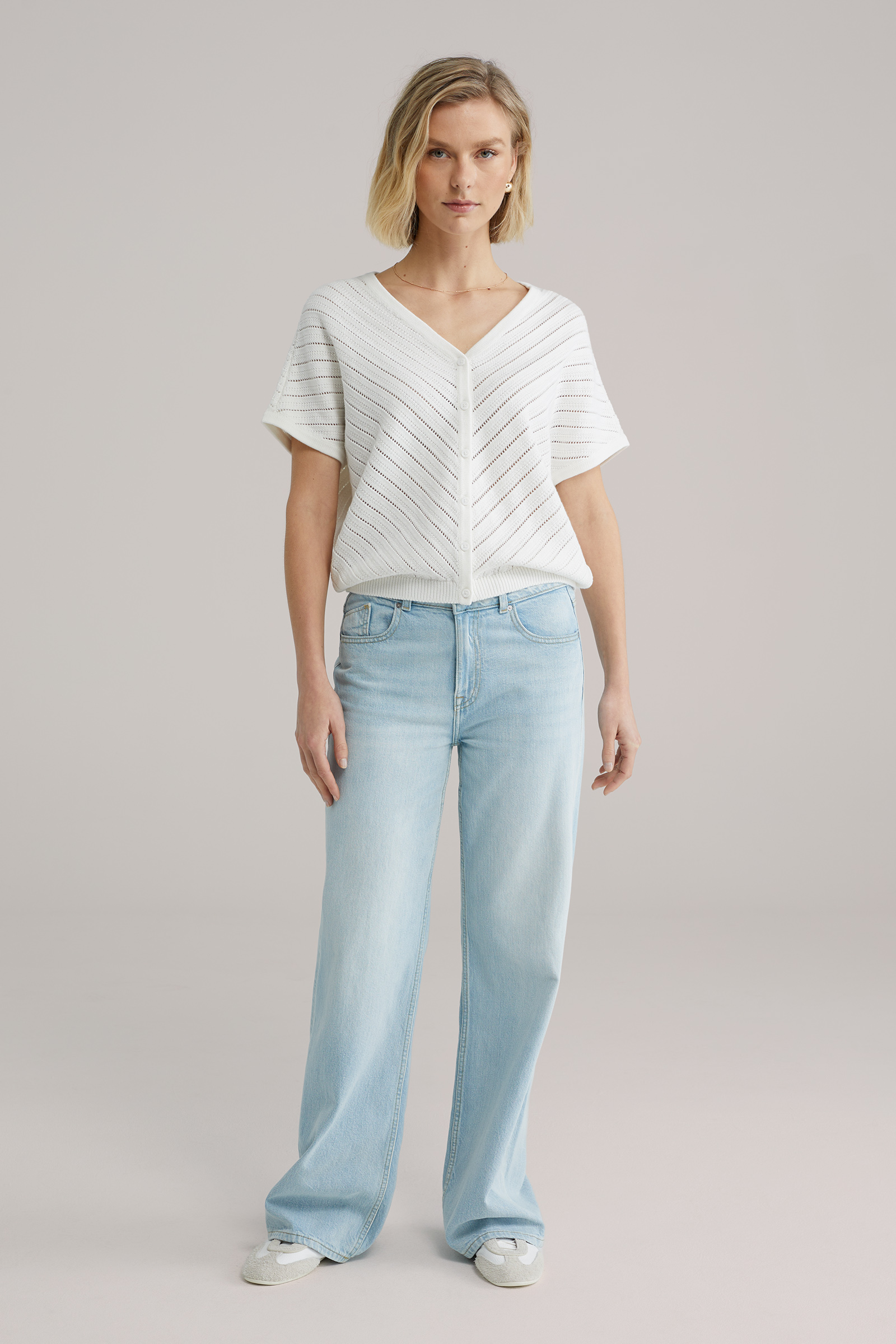 Dames ajour vest van biologisch katoen