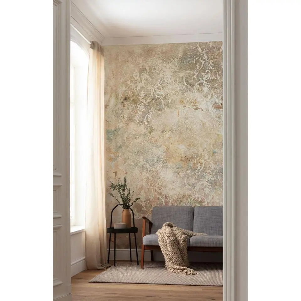 Sanders & Sanders fotobehang kleine ornamenten beige - 200 x 280 cm