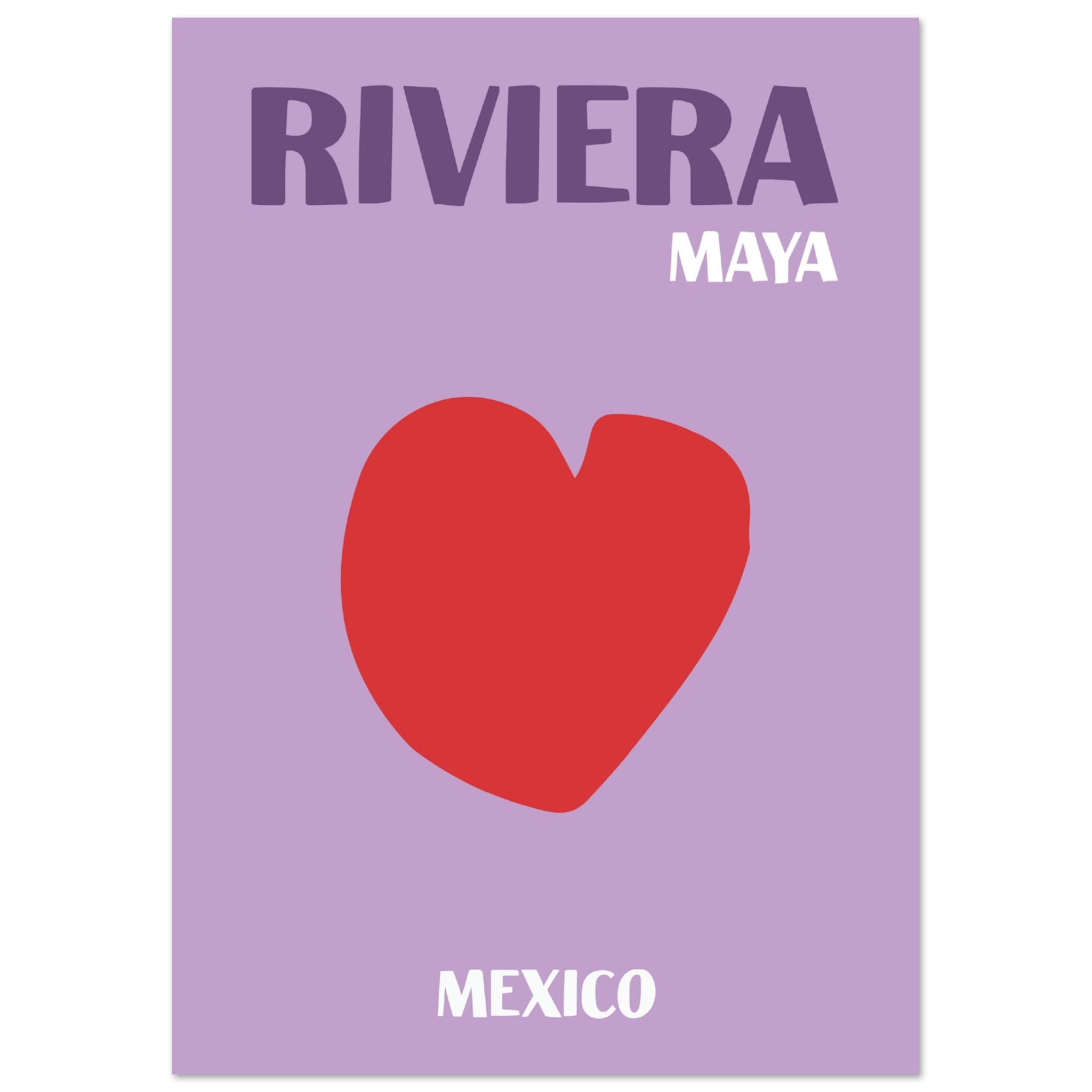 Artfulprints Poster Mexico - Riviera Maya  - A4 21x29.7 cm - Paars