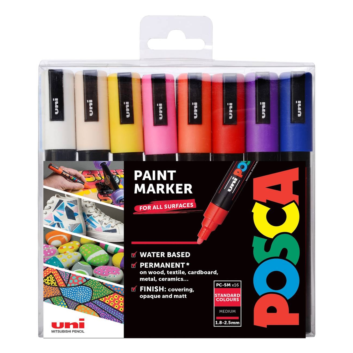Uni-ball Posca PC-5M Marker Pens 16 Pack