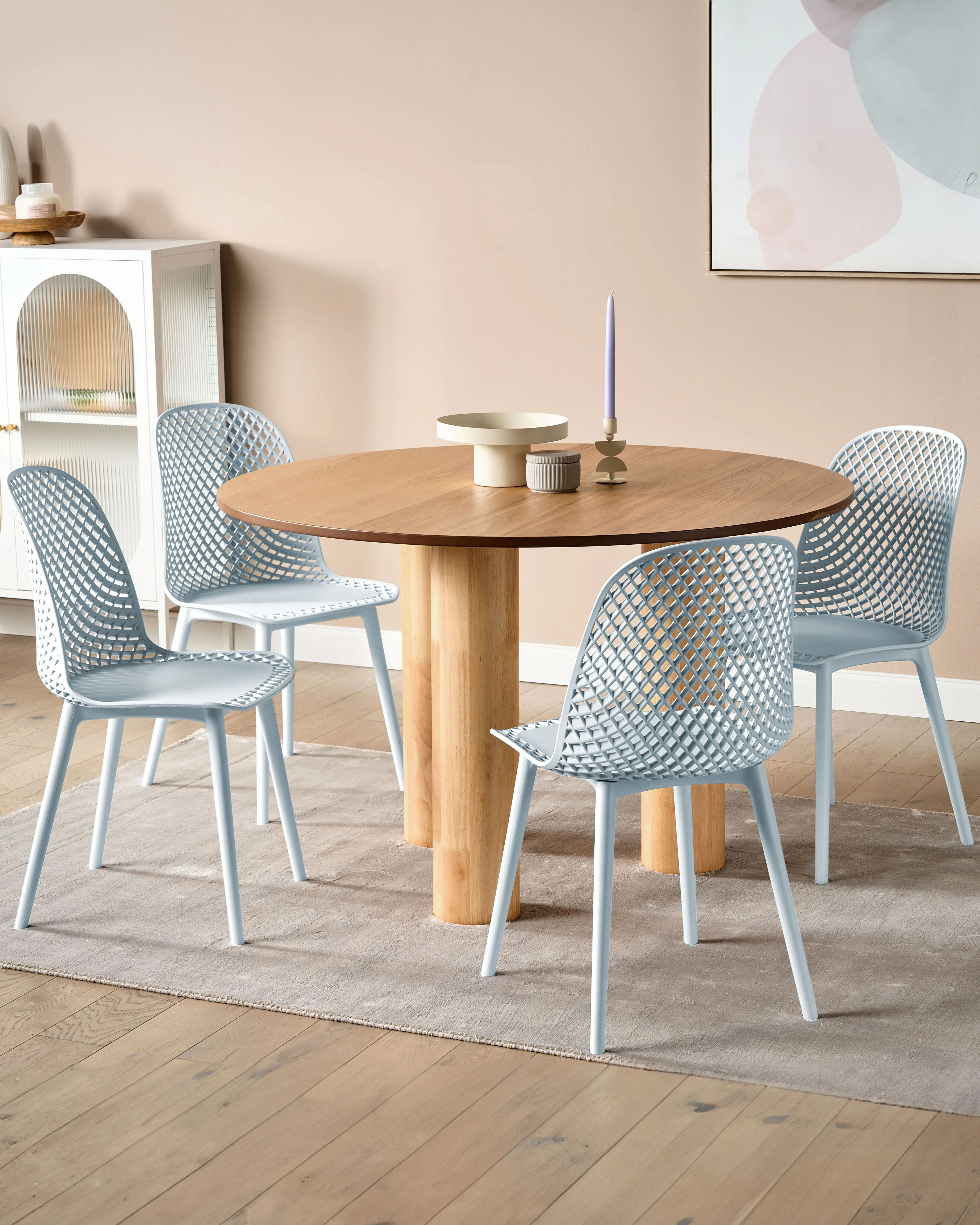 Set of 4 Dining Chairs EMORY Light Blue
