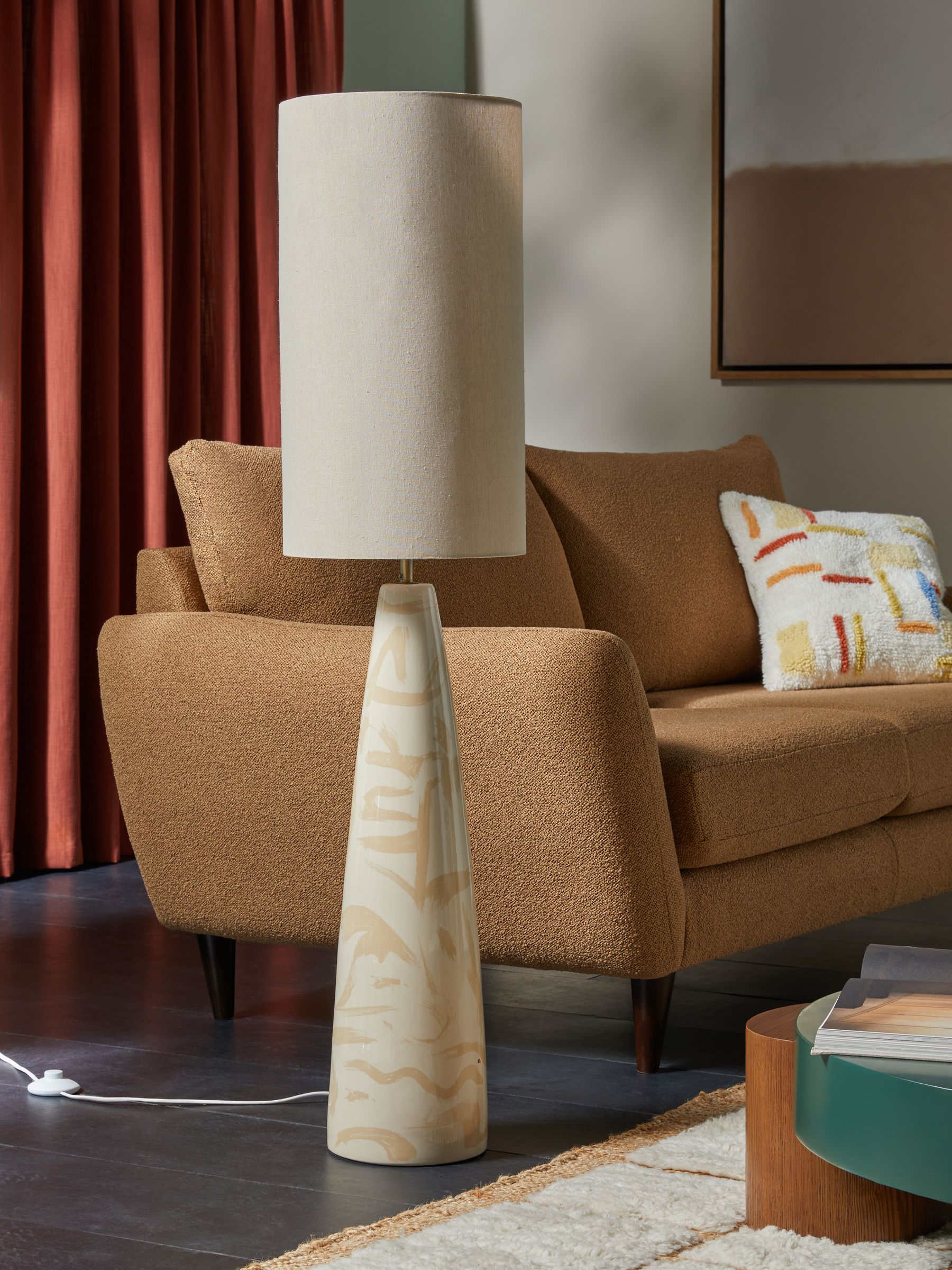 Vince Ceramic Floor Lamp in Cream