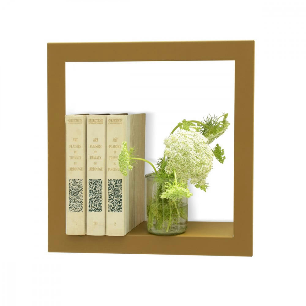 STICK - Etagère design carrée cumin 36.8x36.8x13.5cm