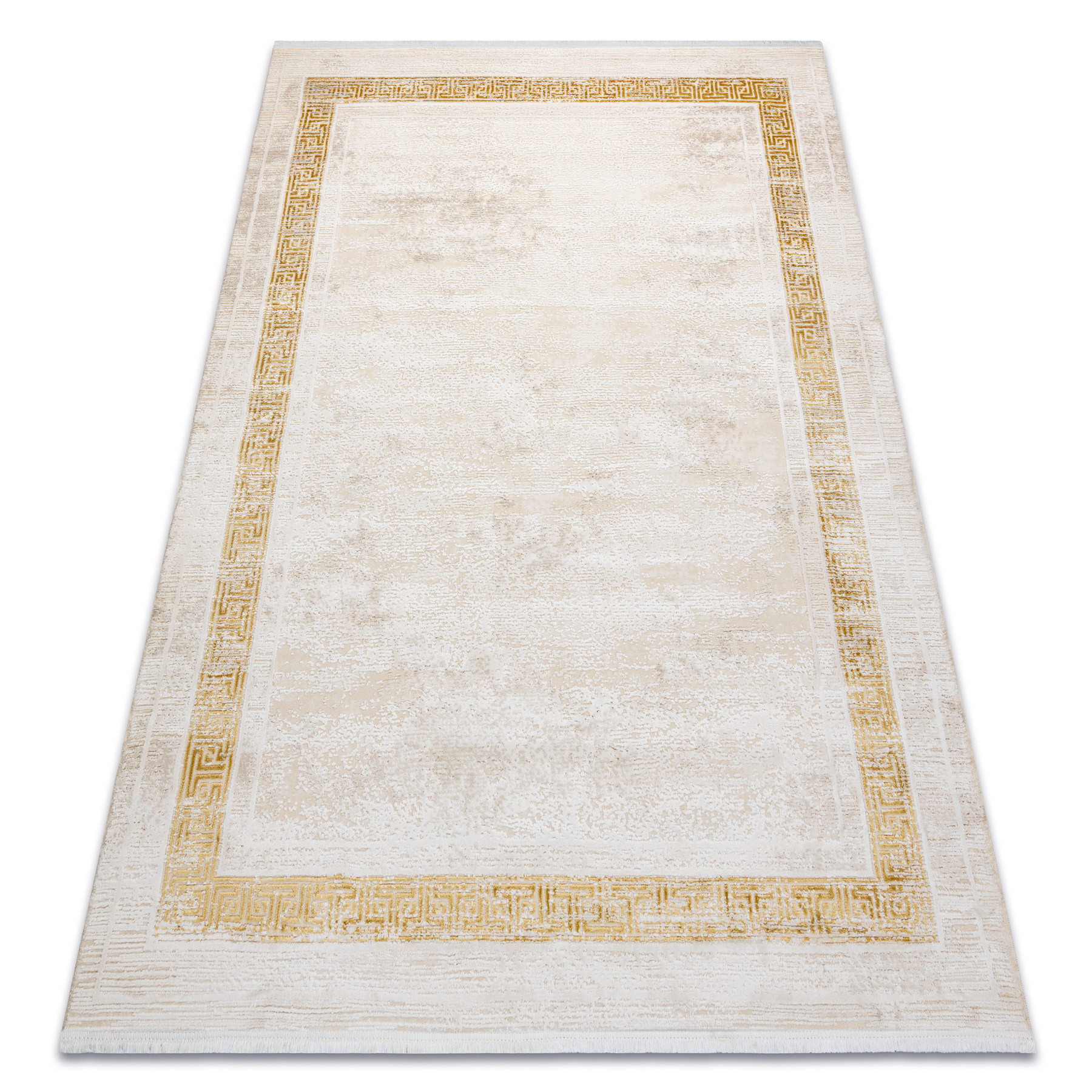 Dywan DUKE 51524 krem / złoty - Ramka, grecki strukturalny, 80x150 cm