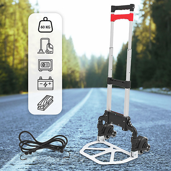 Diable pliable FISHTEC Léger Télescopique - Charge garantie 60 kg