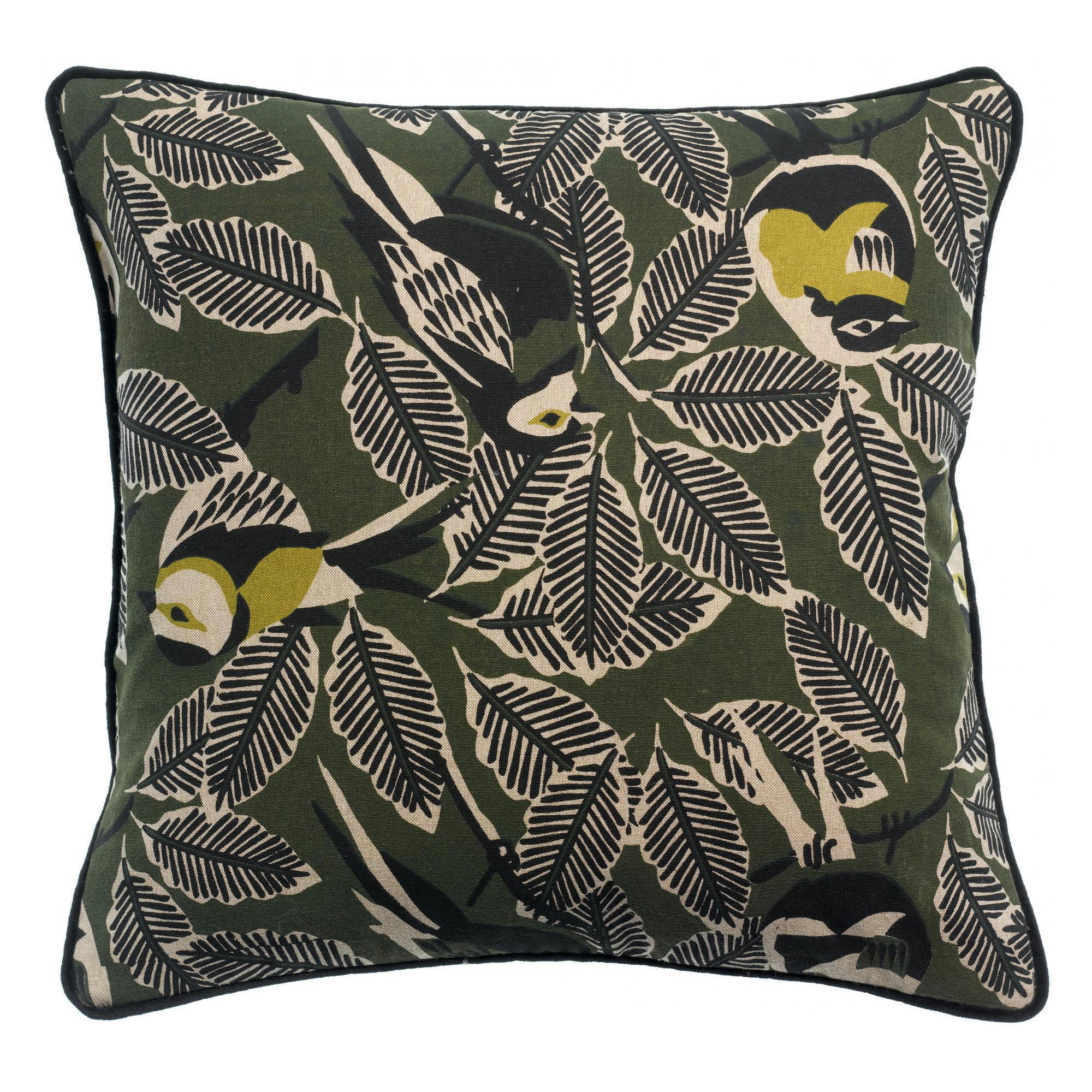 ZAZU CHAMBRAY - Coussin  en coton olive 45 x 45