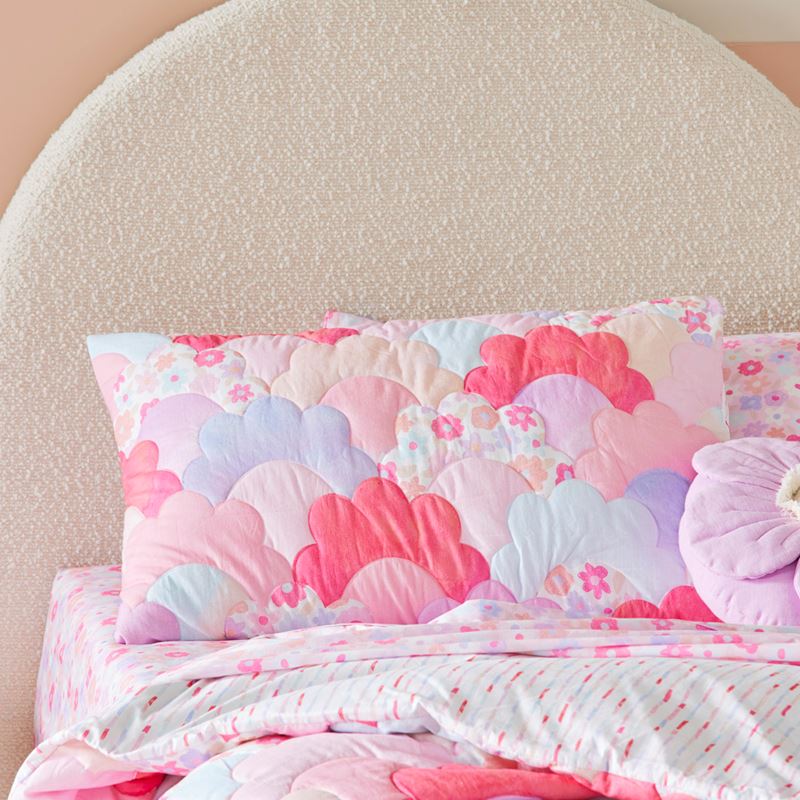 Stella Pink Floral Quilted Quilt Cover Set