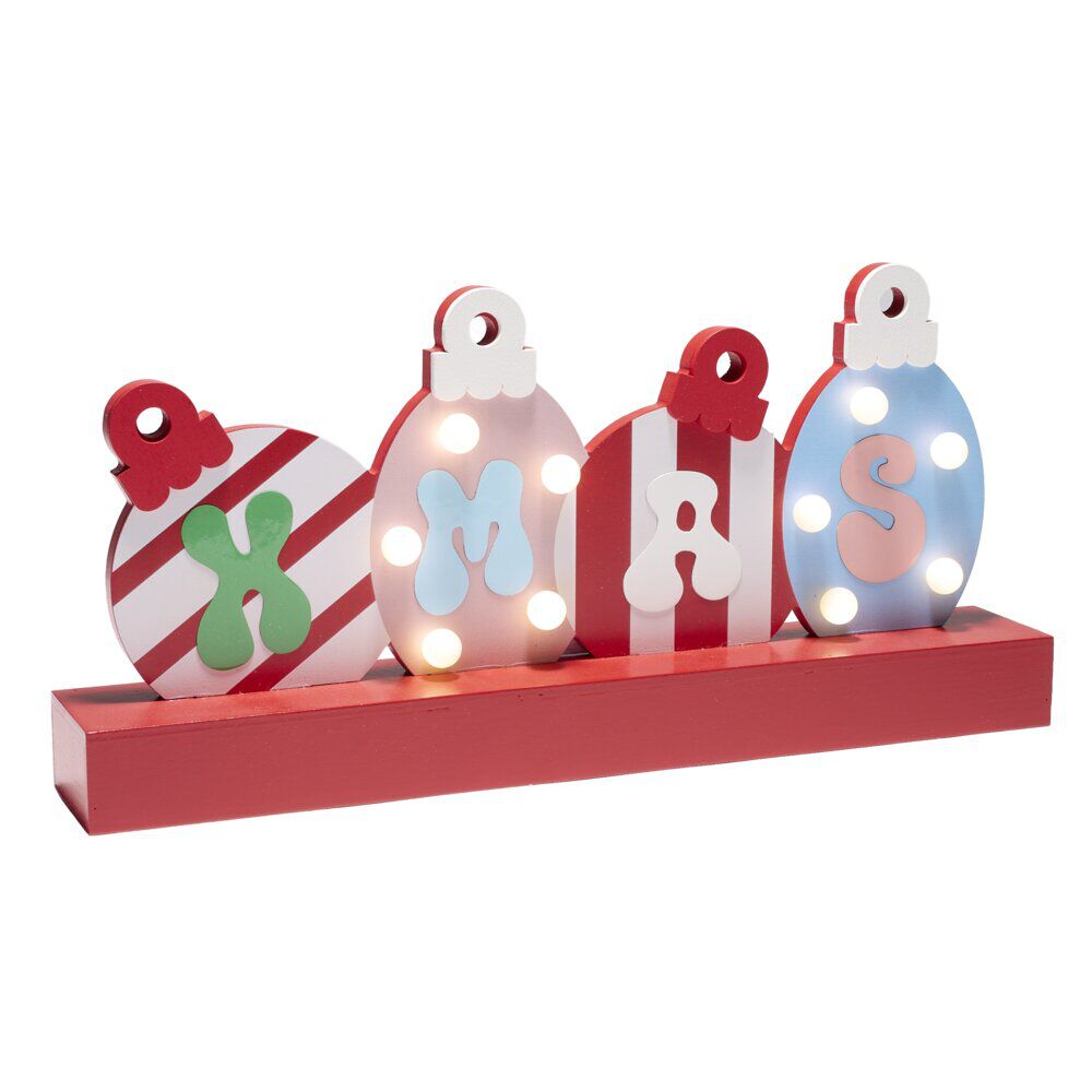 Décoration de No&euml;l LED plaque lumineuse bois 38,5x6xH15cm
