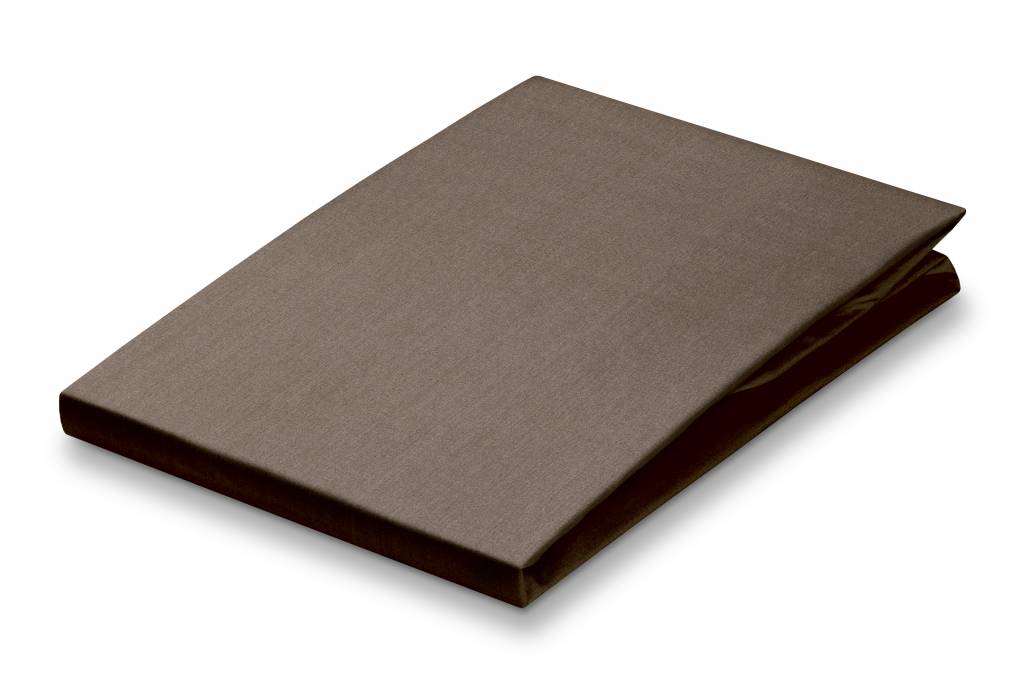 Percale Hoeslaken Taupe   90 x 200 cm   Bruin   Katoen