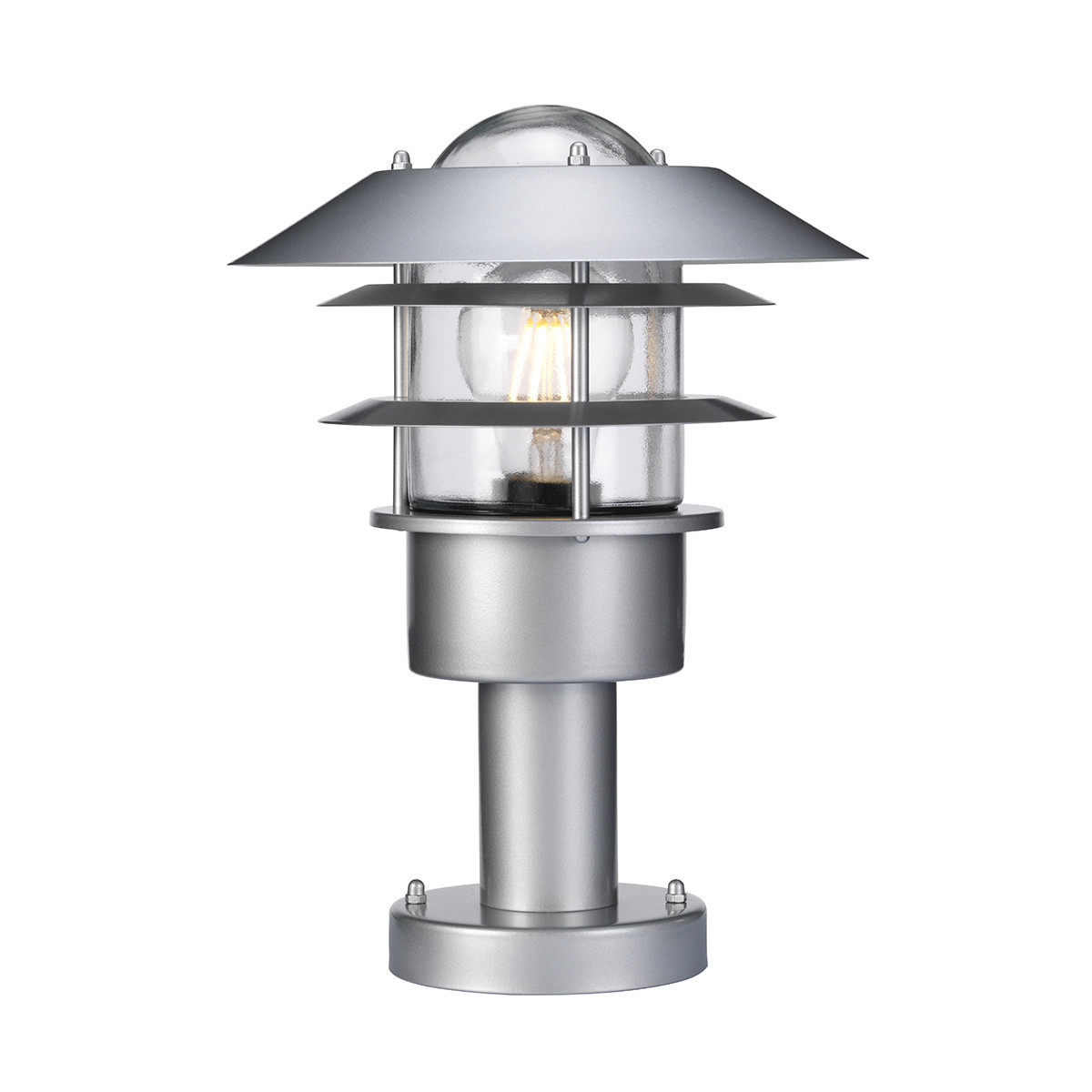 Lampa ogrodowa stojąca srebrna Helsingor wys:30,5 cm 1xE27x60W IP44 Elstead