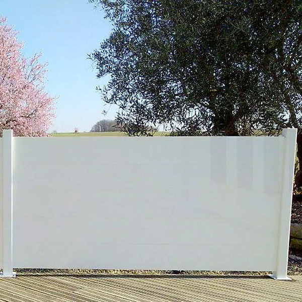 Lame de clôture aluminium pleine Blanche - Haut 20 cm x Long 200 cm