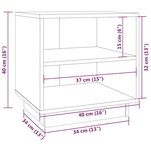 NNEVL Bedside Cabinets 2 pcs 40x34x40 cm Solid Wood Pine