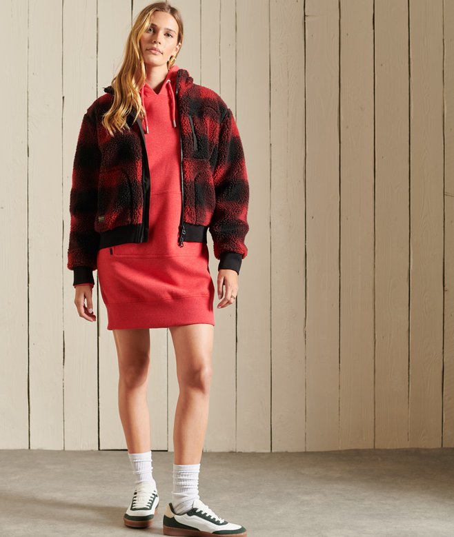 Vintage Logo Embroidered Hoodie Dress