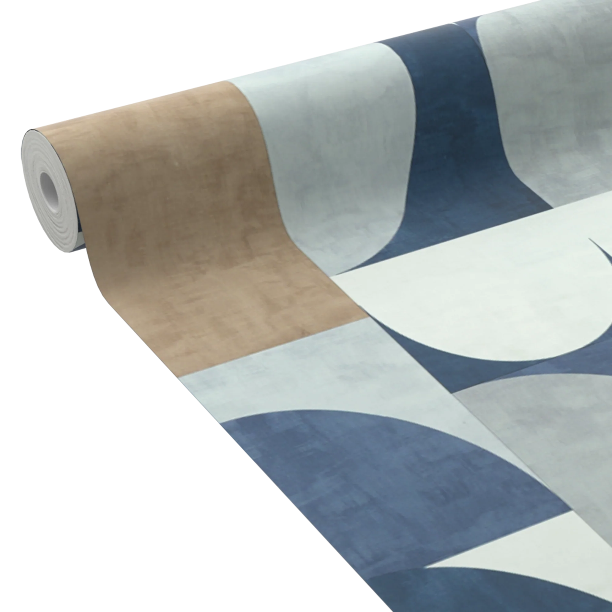 Papier peint intissé VADIM bleu grisé et marron clair