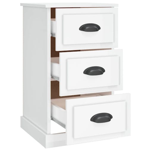 NNEVL Bedside Cabinet High Gloss White 39x39x67 cm Engineered Wood